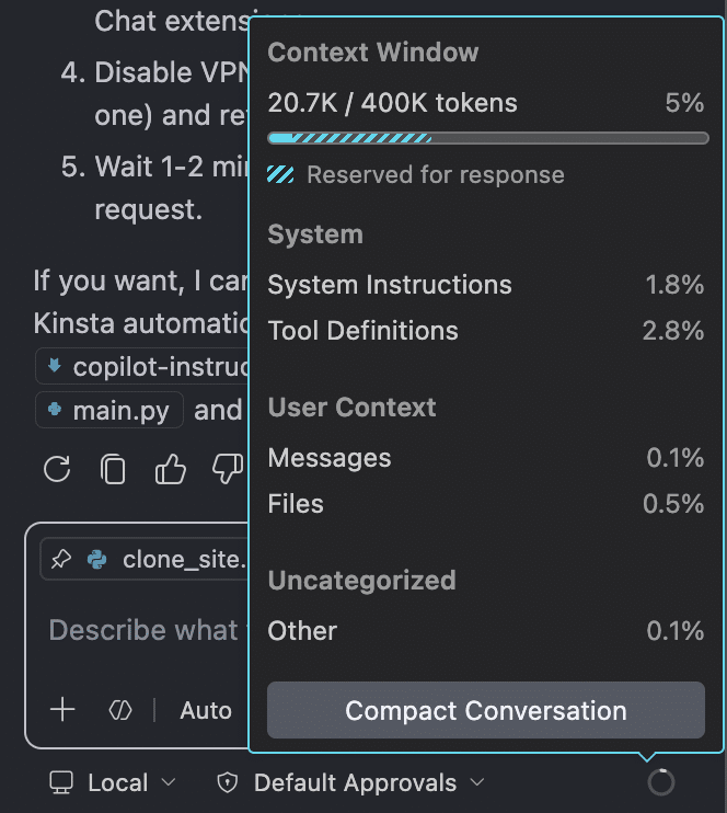 The Copilot Context Window in VS Code