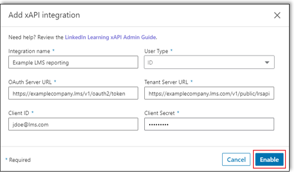 linkedin-learning-configure-xapi-screen