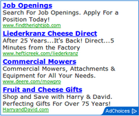 example of text ad with AdChoices icon
