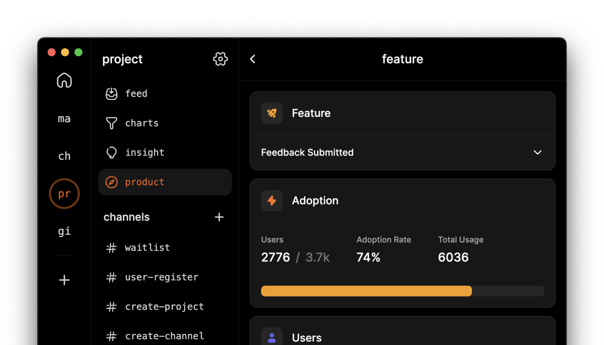 LogSnag Mobile Insights Screenshot