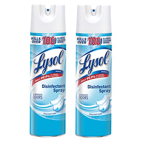 Lysol Disinfectant Spray, Basic Pack, Crisp Linen, 19 oz (Pack of 2)