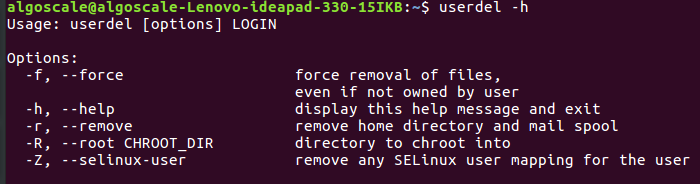Display Help Message and Exit