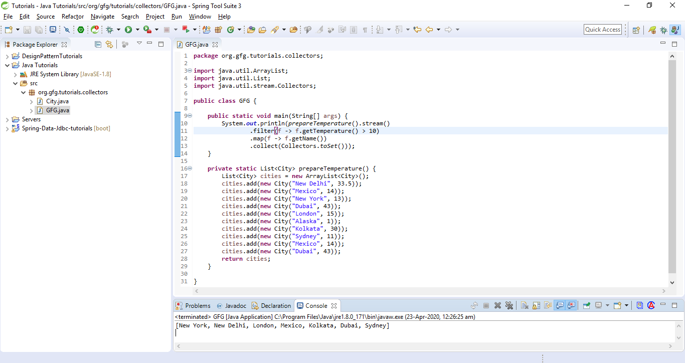 Collectors Example in Java