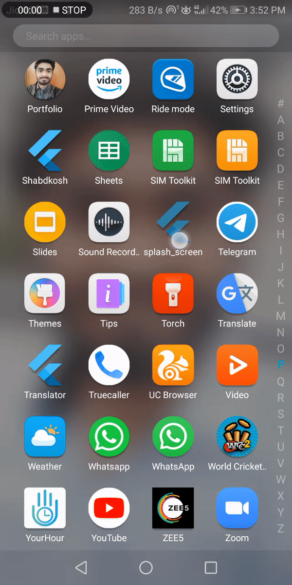 splash in flutter