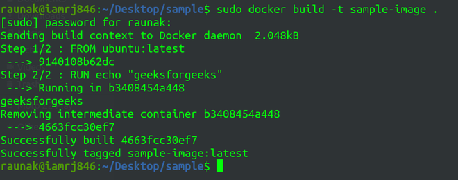 using dockerfile
