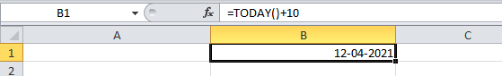 TODAY Function Excel