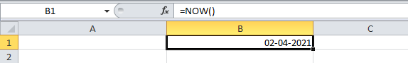 NOW Function Example 