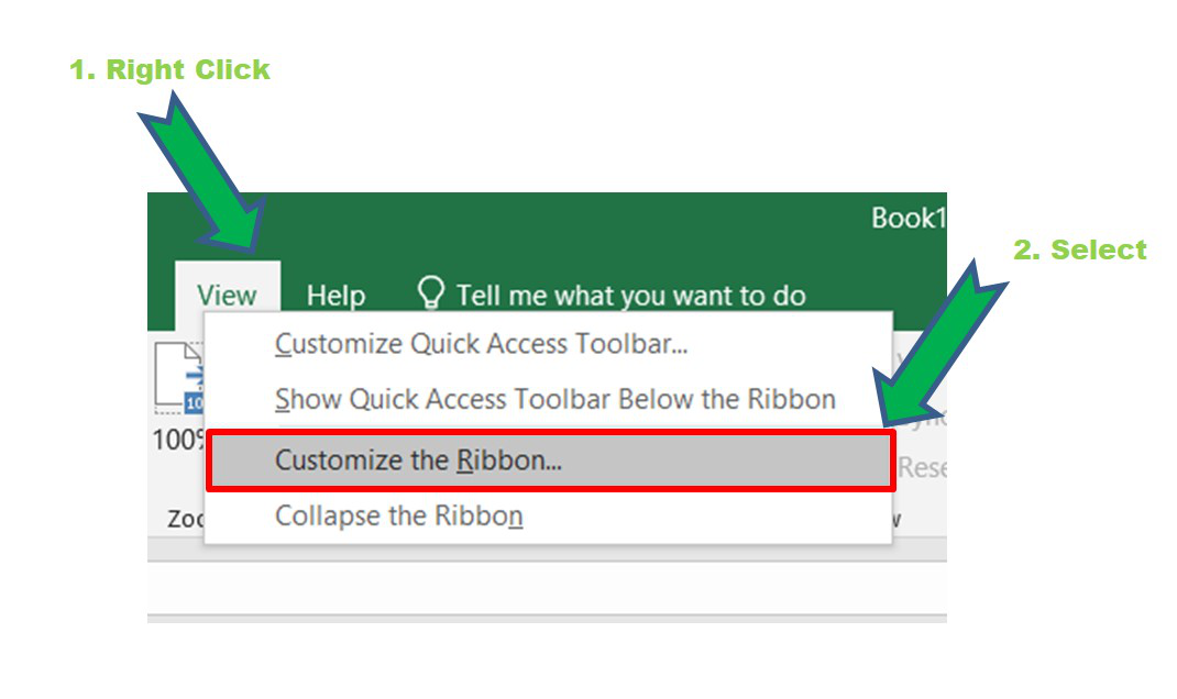 Customize the Ribbon