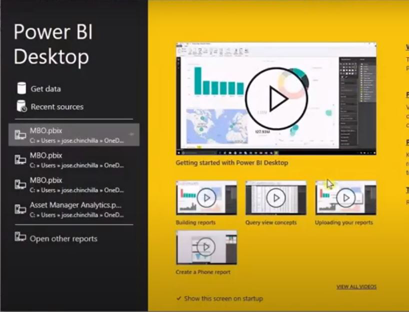 Power BI interface