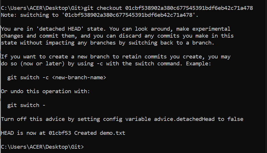 git checkout 