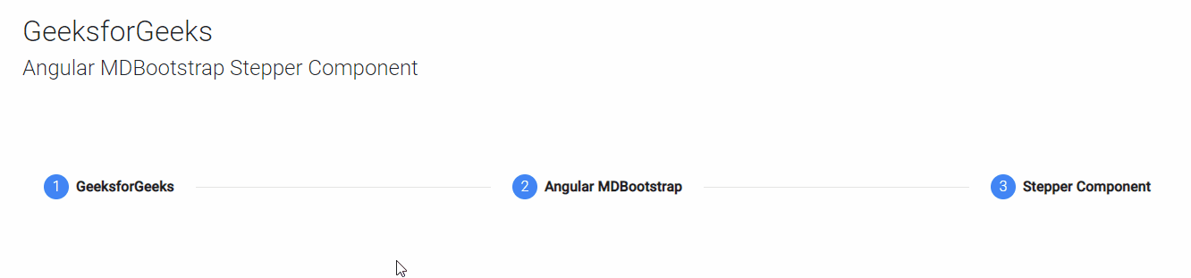 Angular MDBootstrap Stepper Component
