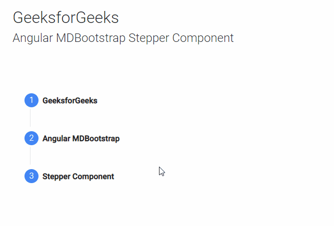 Angular MDBootstrap Stepper Component