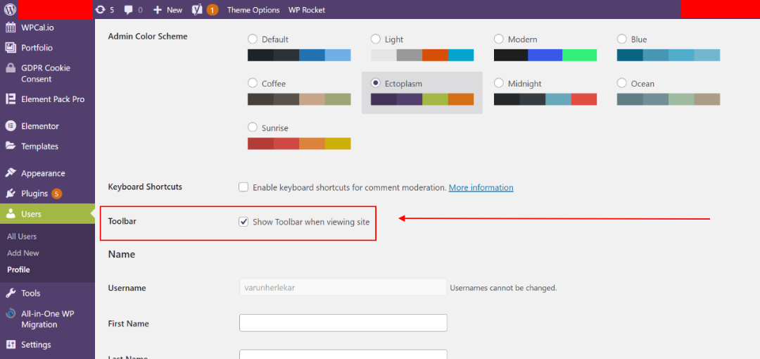WordPress Filter Dashboard