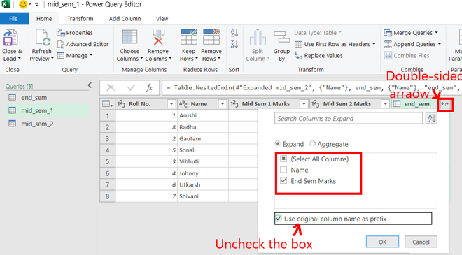 Unchecking-box