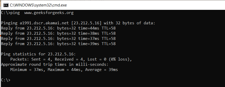 ping command