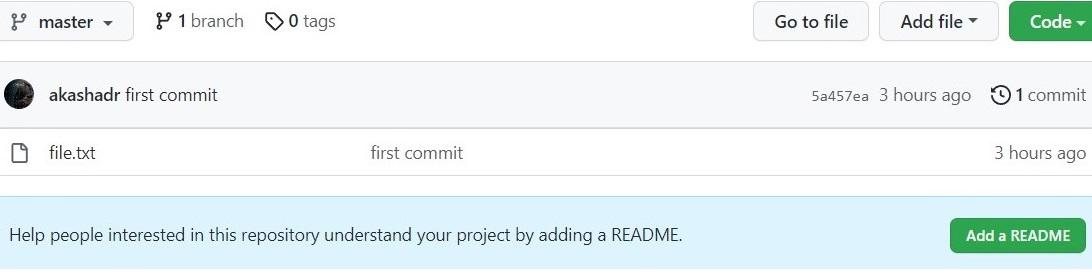 git repository in GitHub 