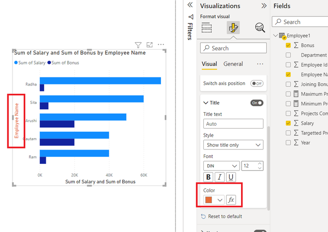 Power BI - Format Clustered Bar Chart