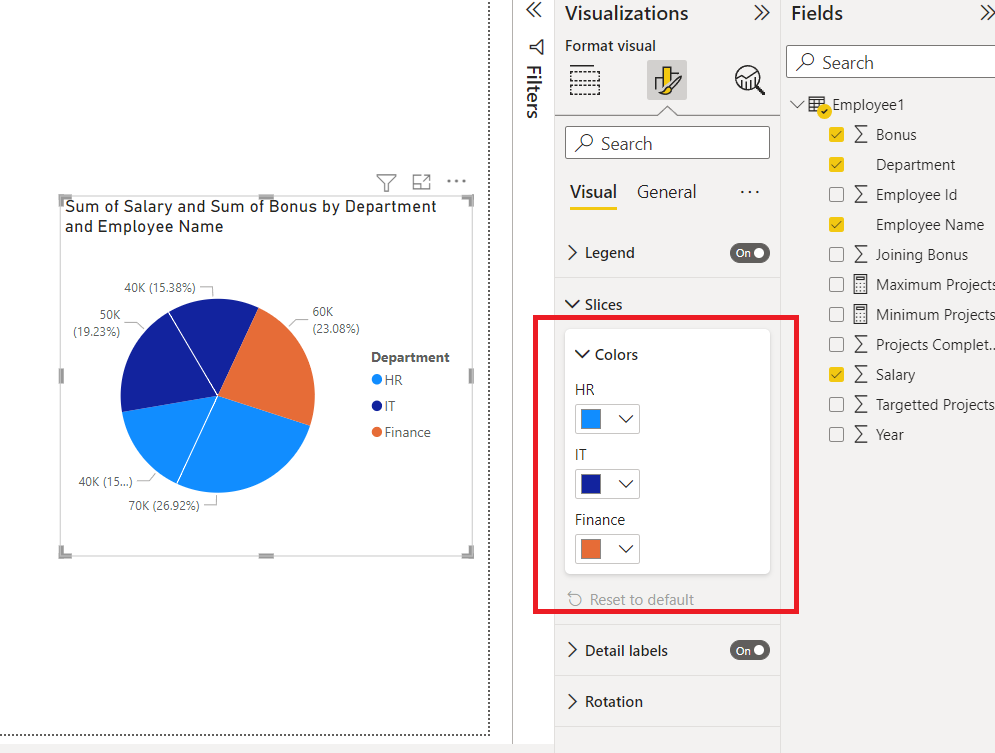 Power BI - Format Pie Chart