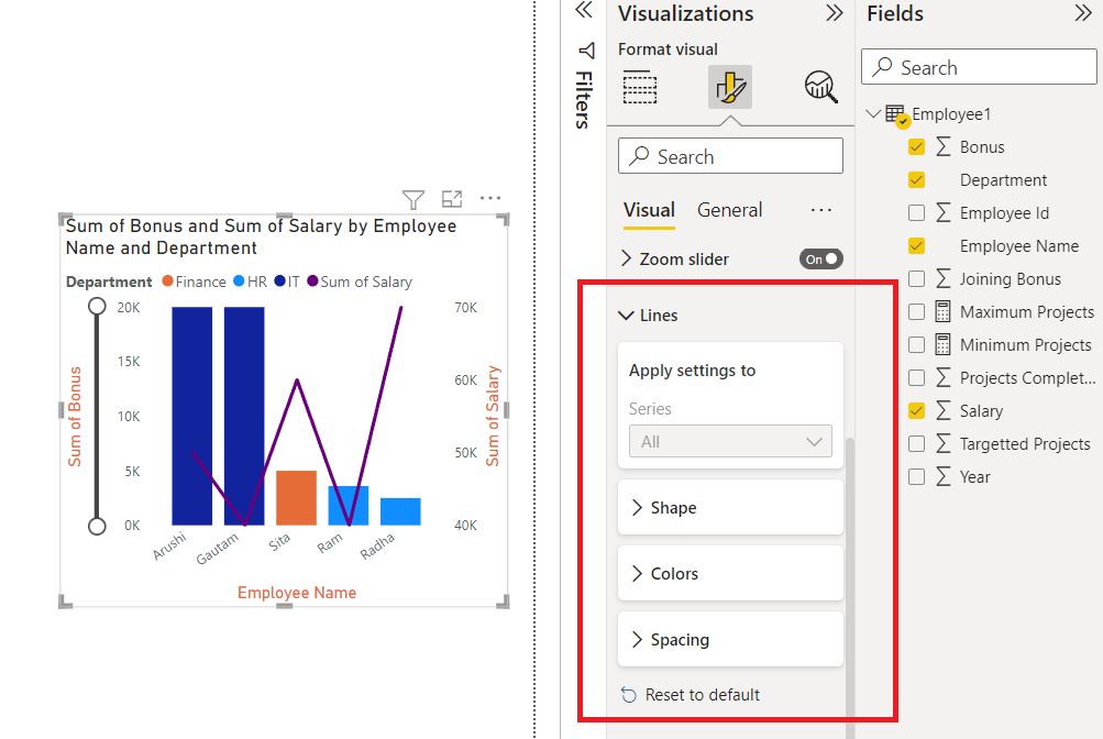 Adding Lines in Power BI chart