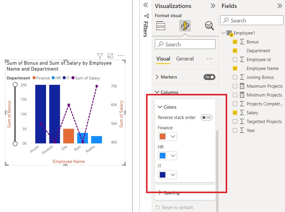 Adding Columns in Power BI chart