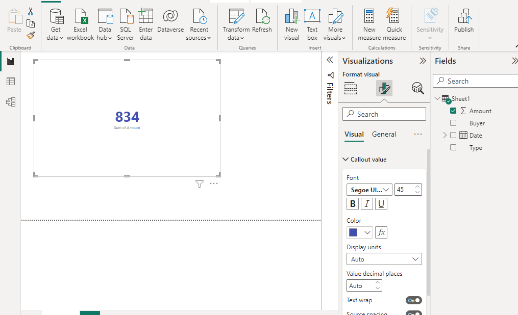 From visual group we are changing the color and fonts.
