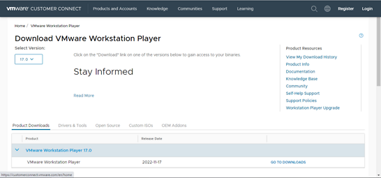 Downloading-vmware-workstation-player