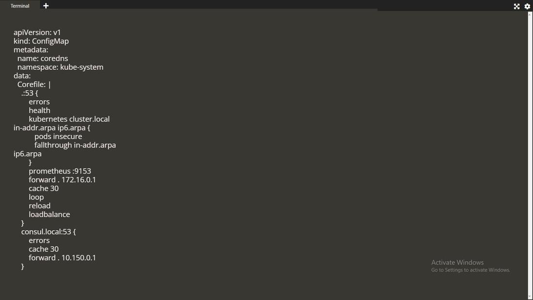 Corefile configuration