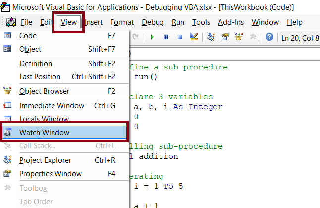 Inserting-Watch-Window