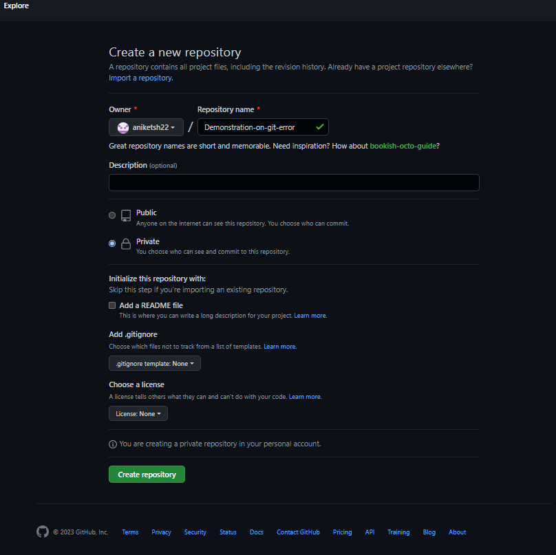 Creating dummy git repo 