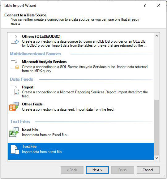 selecting-text-file-option-from-text-files