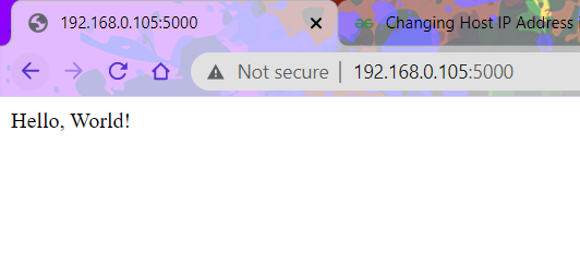 Changing Host IP Address in Flask