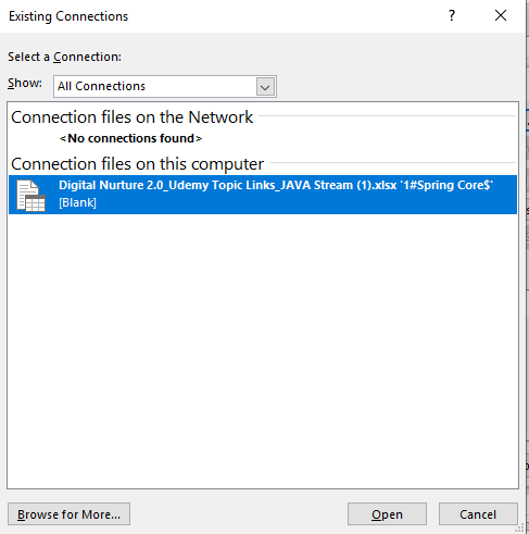 Select the external connection 