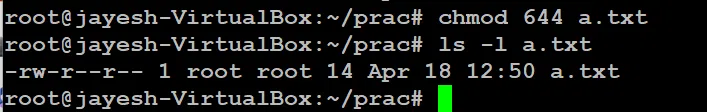 reverting of chmod changes in Linux