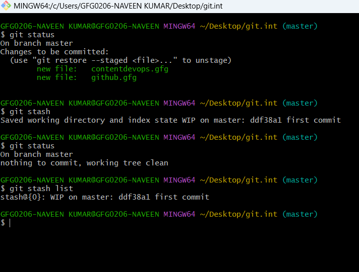 Git stash