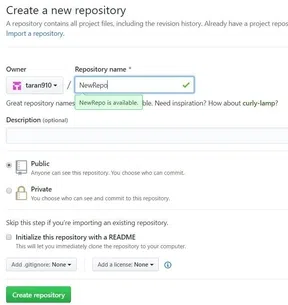 Creating New Repository 