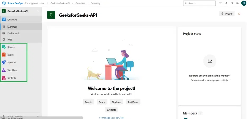 Azure DevOps Dashboard 