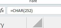 insert a tick symbol in Excel