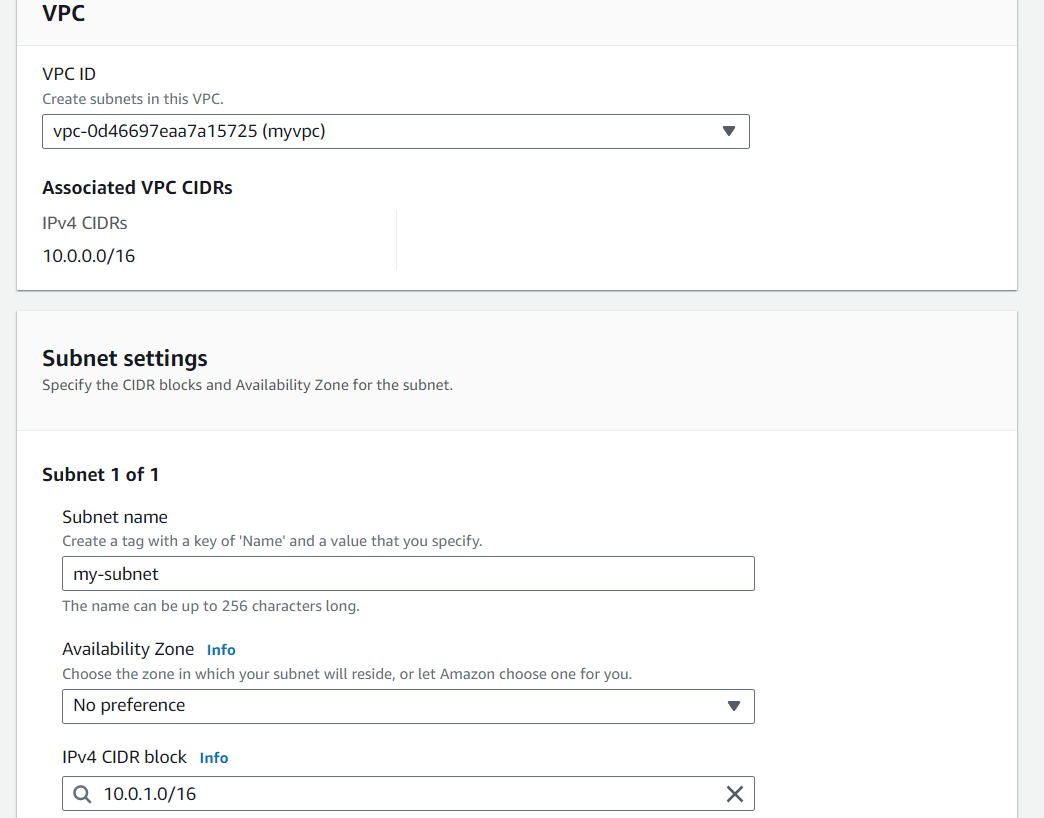 Create Subnet 