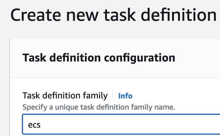 Create a New Task Definition 