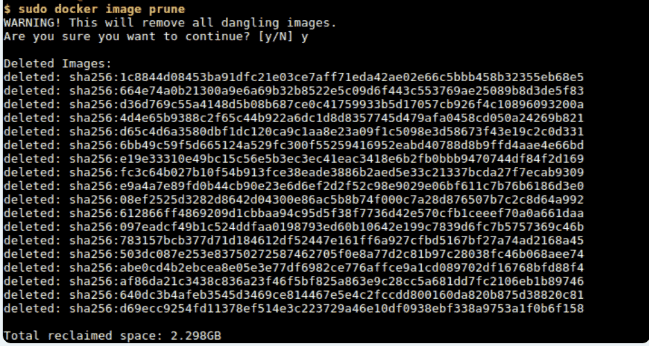 docker image prune