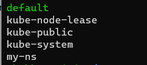 list of namespaces