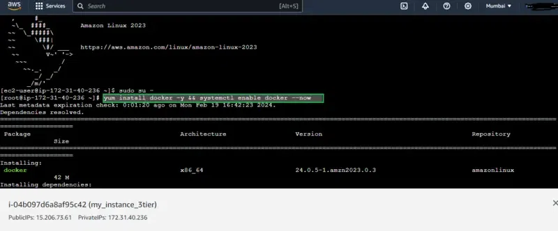 Install and start Docker service
