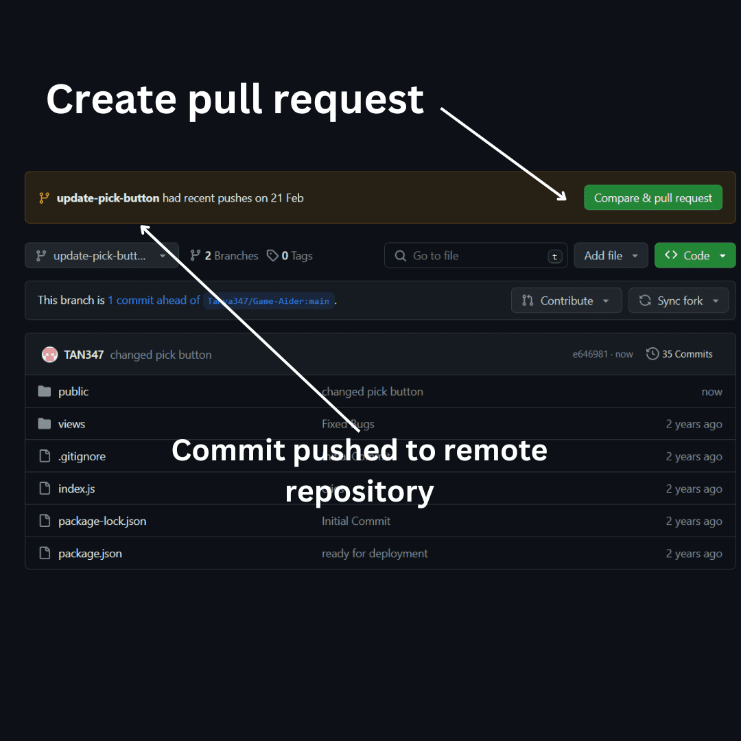 Create Pull Request Option