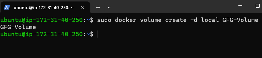 Docker Volume Create