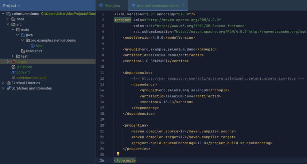 Adding Selenium Dependency