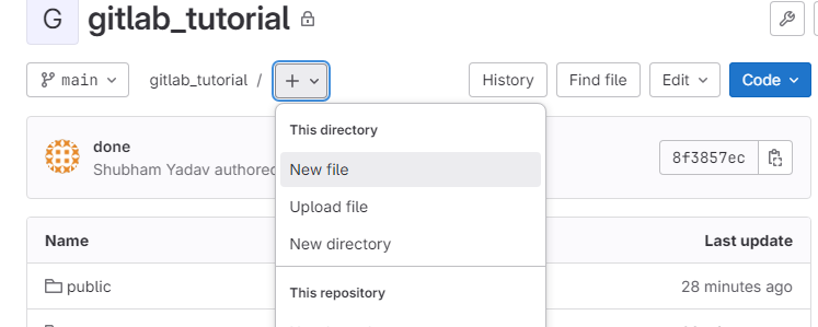 select 'New File' to create a new file