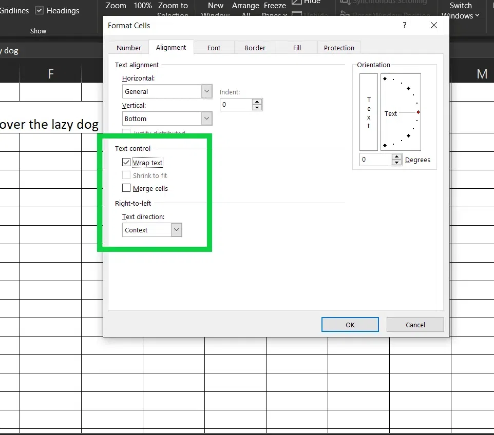 Wrap Text in Excel