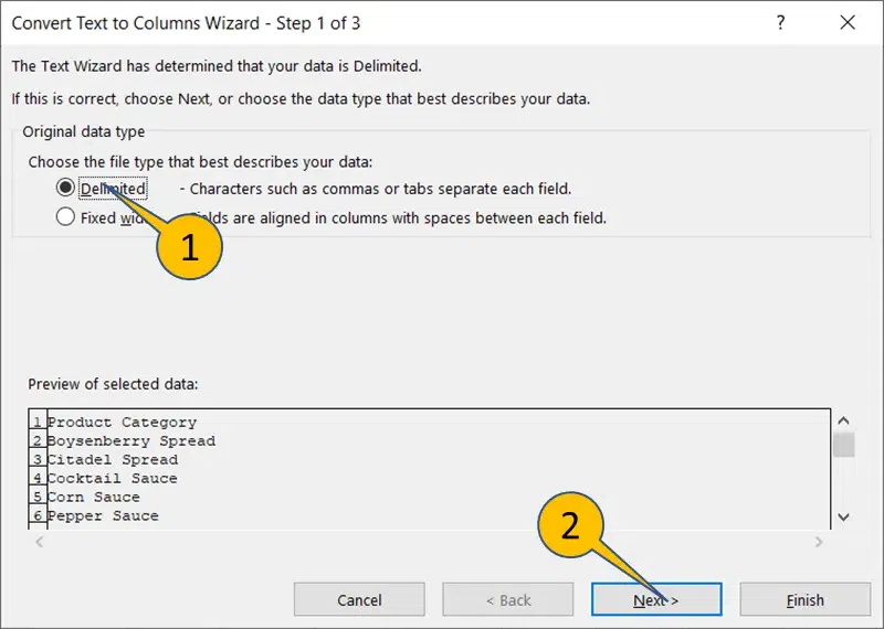 Split Cells in Excel