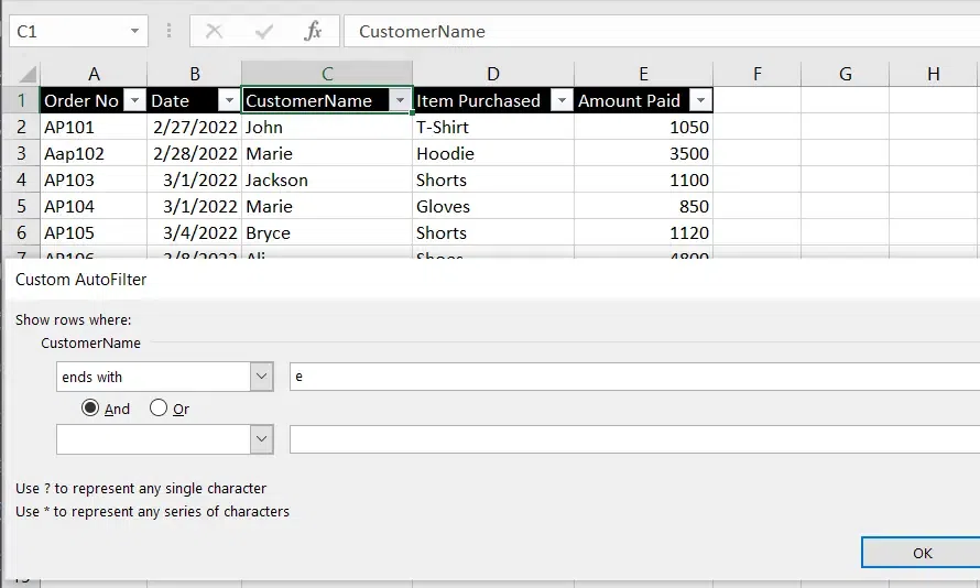 How to Add, Use and Remove Filter in Excel