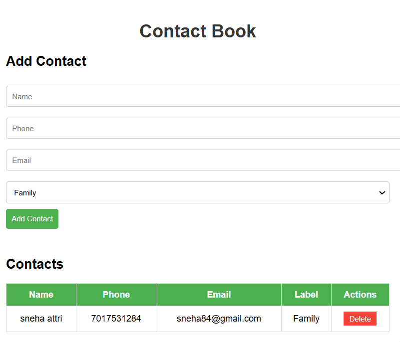 Contact Management System 